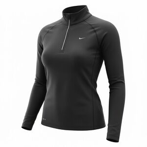 Nike Black Long-Sleeve Quarter-Zip Top